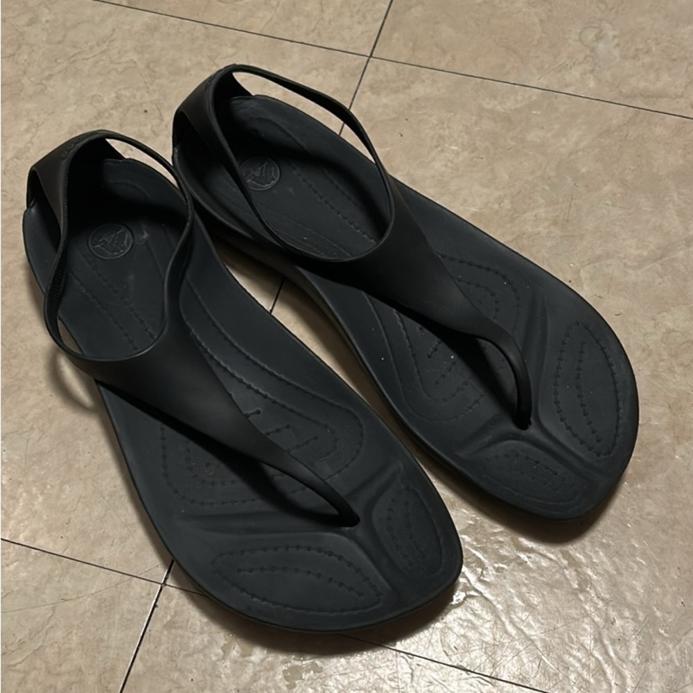 Crocs Sexi Flip, Black, Size 8 - Discontinued Style